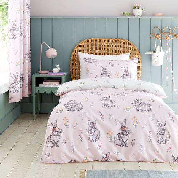 Bunny Tails Ditsy Flowers Reversible Duvet Cover Set