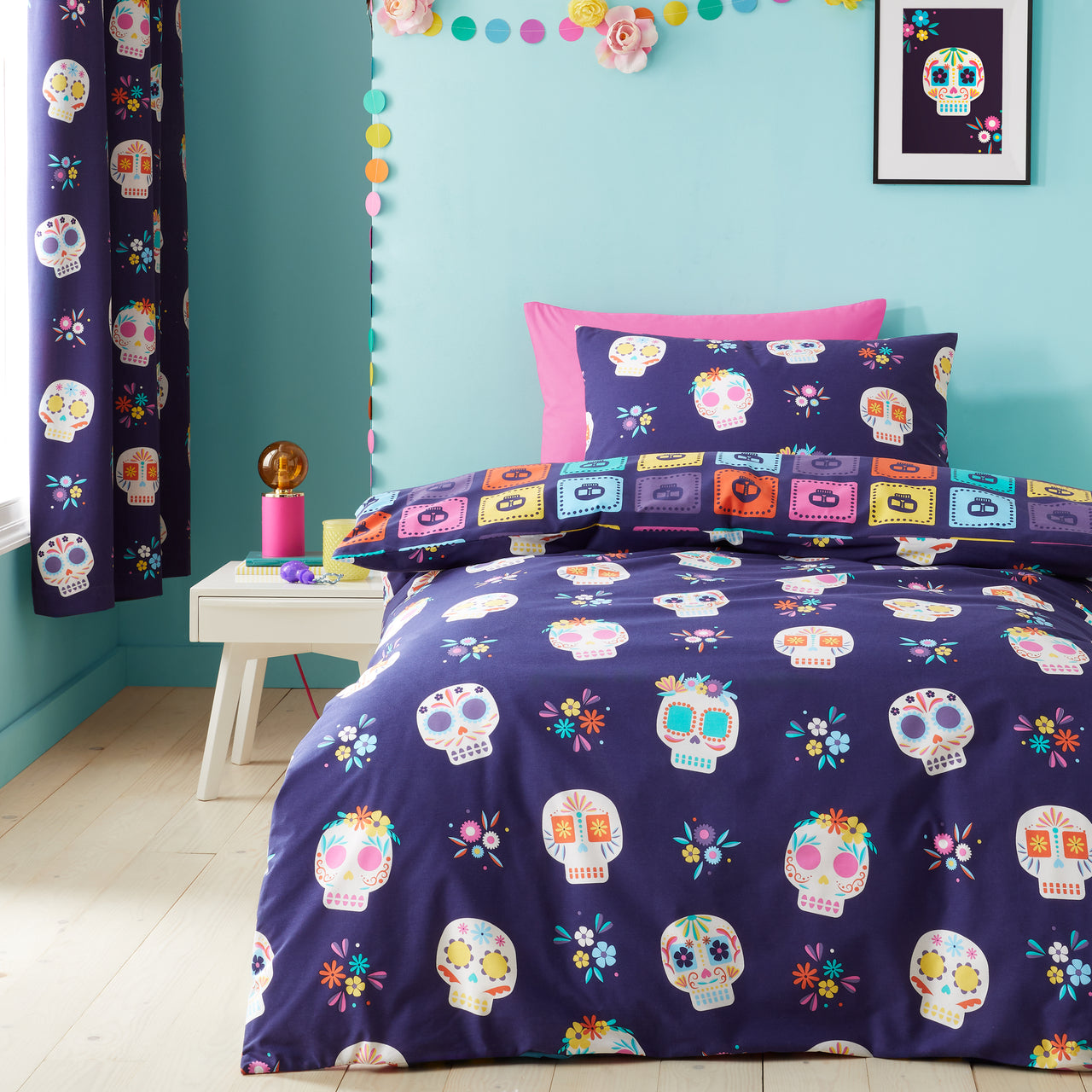 Sugar Skull Fiesta Duvet Cover Set