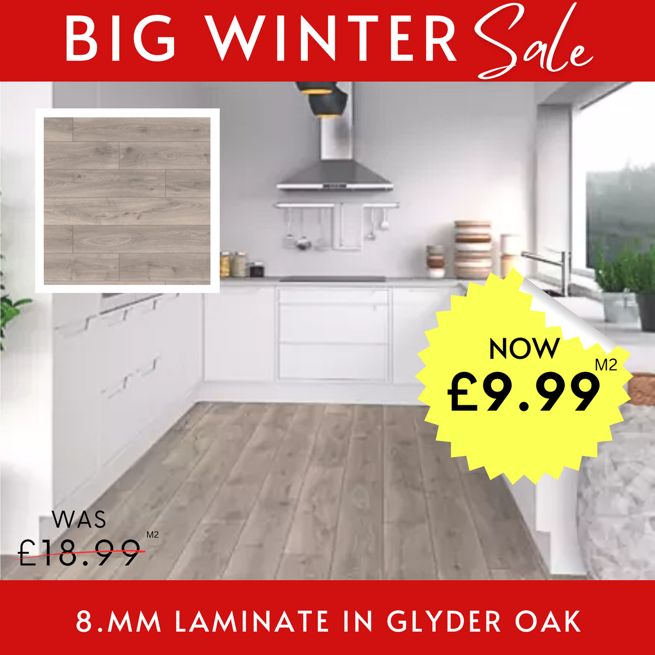 8mm Laminate Flooring in Glder Oak