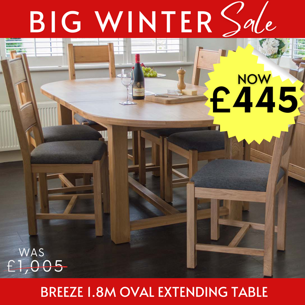 Breeze 1.8m Oval Extending Table