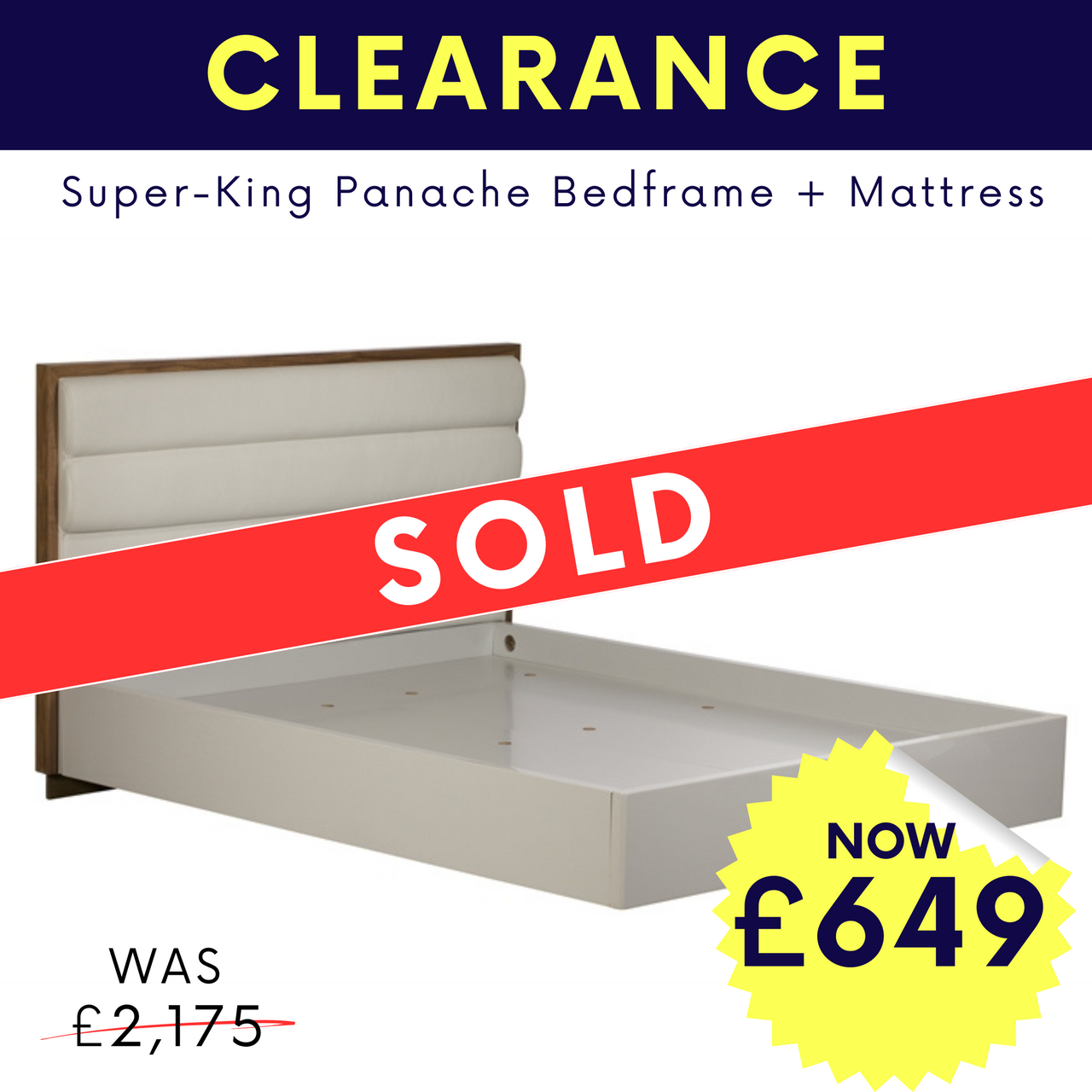 Panache Superking bedframe + Mattress