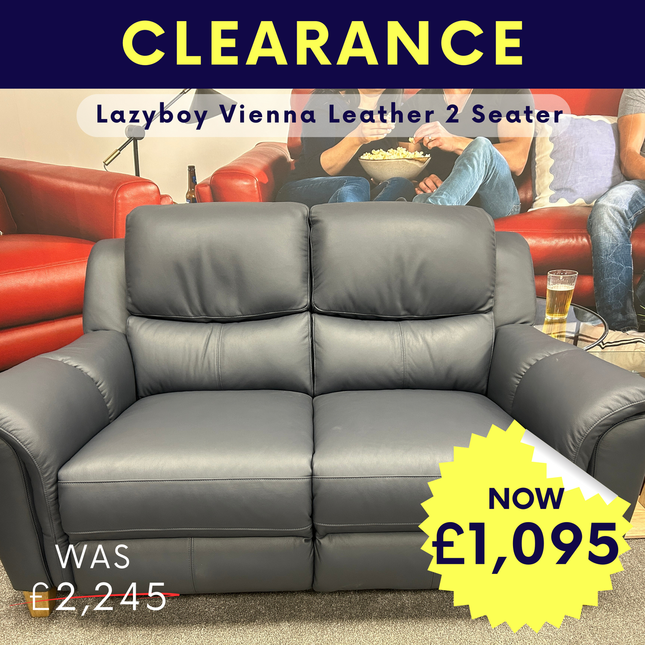 Lazyboy Vienna Leather 2 Seater Sofa