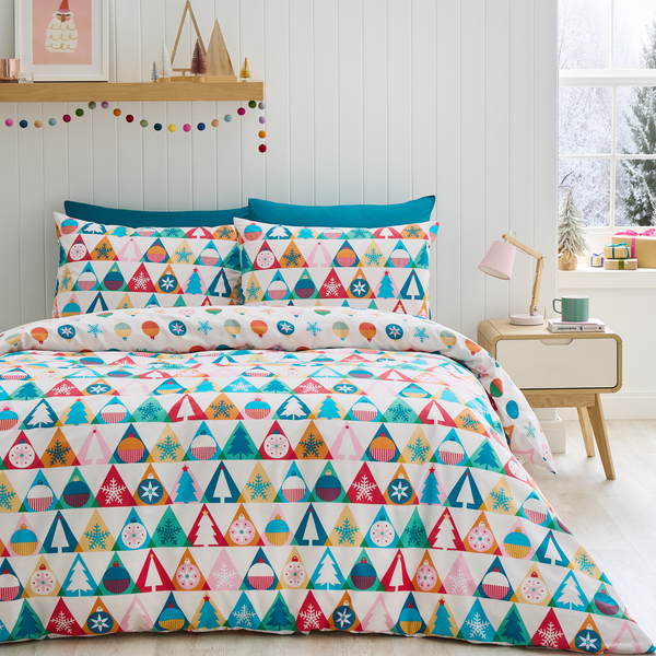 Christmas Geo Reversible Duvet Cover Set