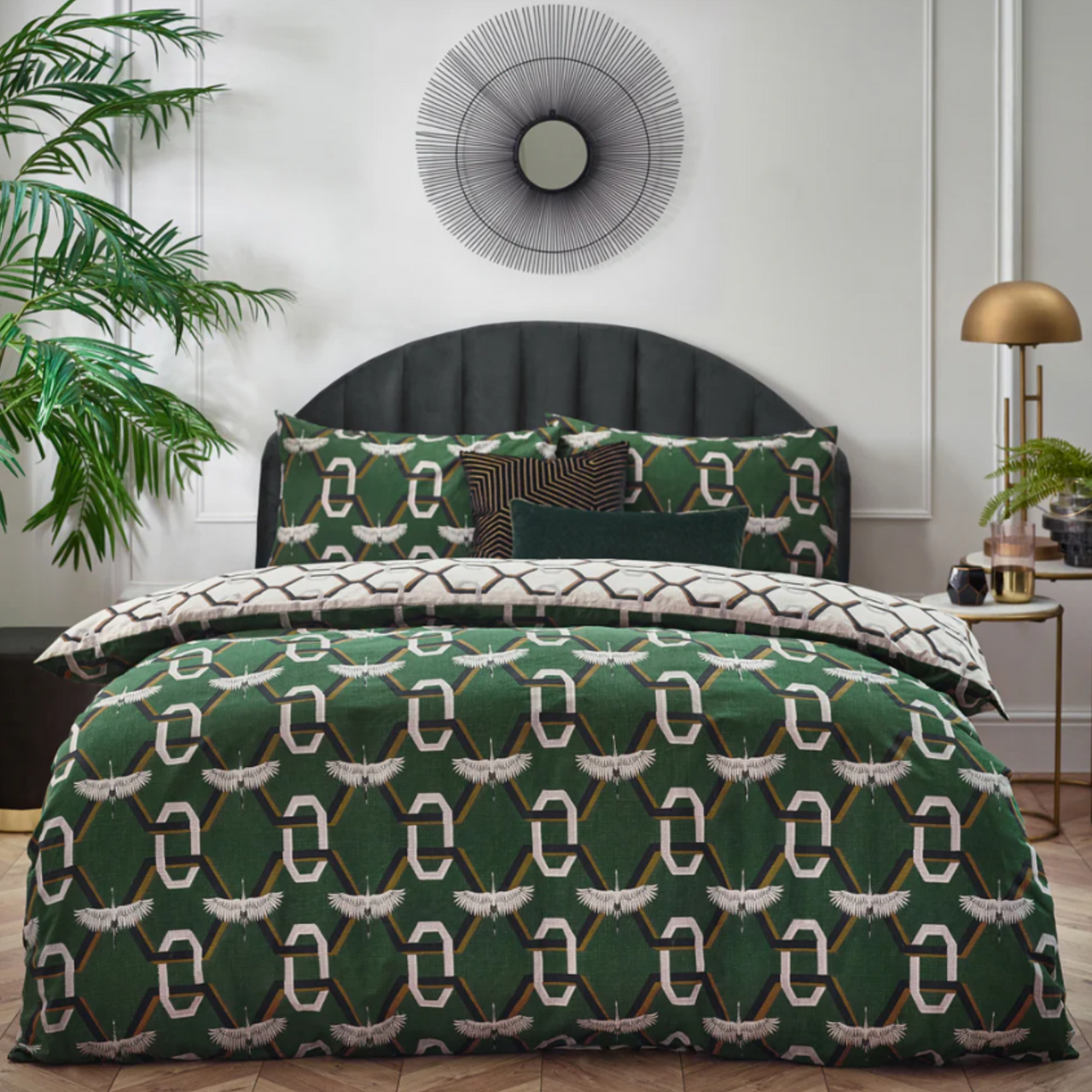 Avalon- Art Deco Duvet Cover Set Green