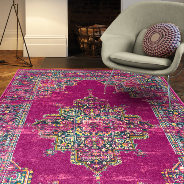 Colt Medallion Fuchsia Flatweave Rug