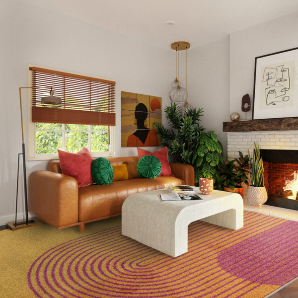 Muse Orange Retro Rug