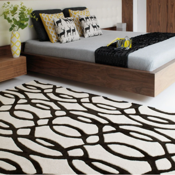 Matrix Wire White Hand Tufted Wool Rug