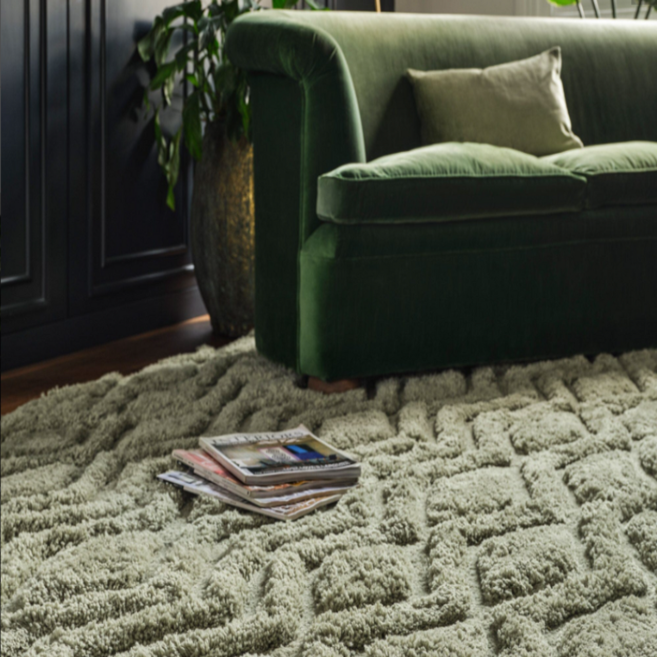 Harrison Sage High Low Shaggy Tufted Rug